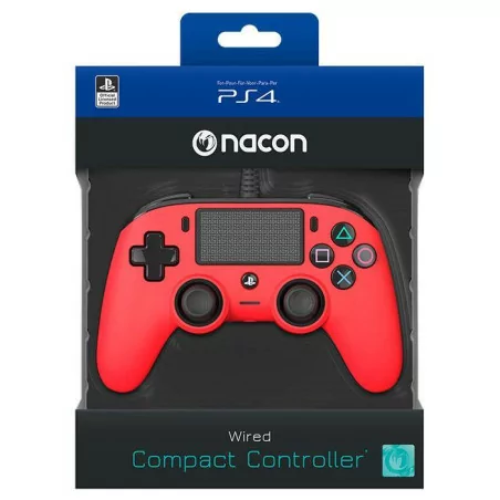Controller Nacon Rosso con Cavo USB PS4 PC