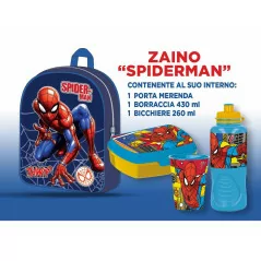 Zaino Basic Bambino + Gift Set 3 in 1 Spider-Man