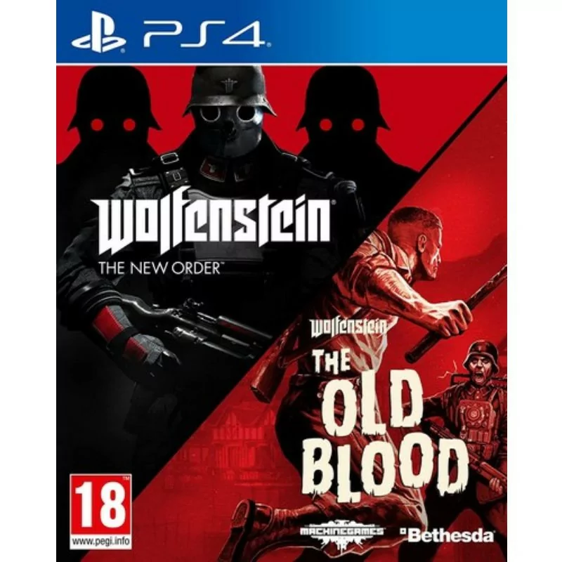 Wolfenstein The New Order e The Old Blood PS4 copertina Inglese